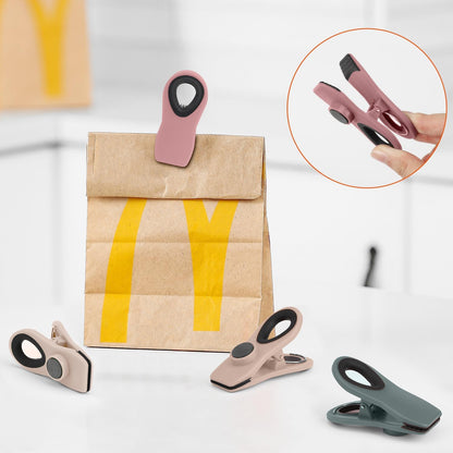 Chip Clips, Magnetic Bag Clips with Air Tight Seal for Food Storage, 12 Pieces, Neutral Color