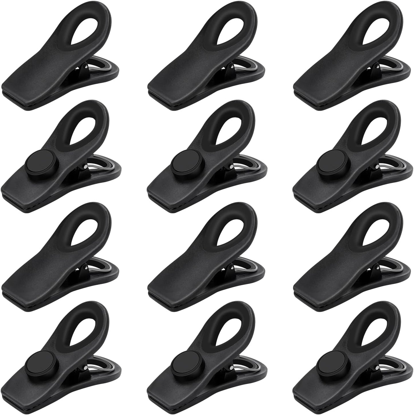 Chip Clips, Magnetic Bag Clips with Air Tight Seal for Food Storage, 12 Pieces, Neutral Color