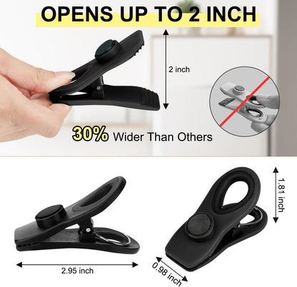 Chip Clips, Magnetic Bag Clips with Air Tight Seal for Food Storage, 12 Pieces, Neutral Color