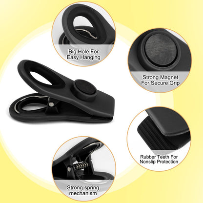 Chip Clips, Magnetic Bag Clips with Air Tight Seal for Food Storage, 12 Pieces, Neutral Color