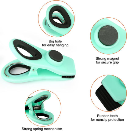 Chip Clips, Magnetic Bag Clips with Air Tight Seal for Food Storage, 12 Pieces, Neutral Color