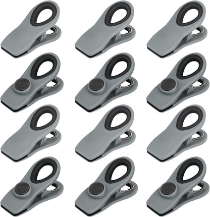 Chip Clips, Magnetic Bag Clips with Air Tight Seal for Food Storage, 12 Pieces, Neutral Color