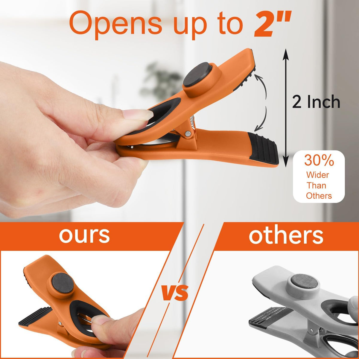 Chip Clips, Magnetic Bag Clips with Air Tight Seal for Food Storage, 12 Pieces, Neutral Color