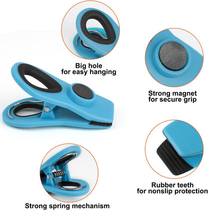 Chip Clips, Magnetic Bag Clips with Air Tight Seal for Food Storage, 12 Pieces, Neutral Color