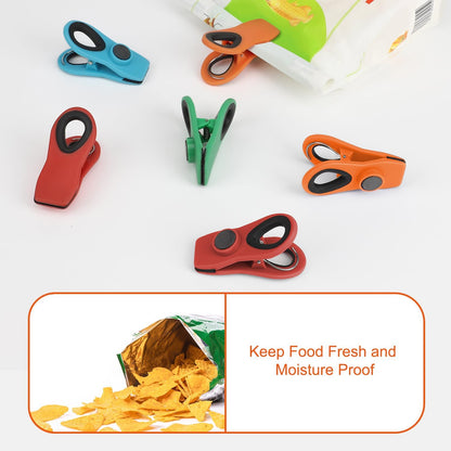 Chip Clips, Magnetic Bag Clips with Air Tight Seal for Food Storage, 12 Pieces, Neutral Color