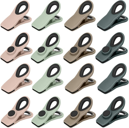 Chip Clips, Magnetic Bag Clips with Air Tight Seal for Food Storage, 12 Pieces, Neutral Color