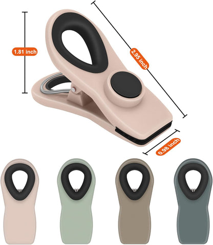 Chip Clips, Magnetic Bag Clips with Air Tight Seal for Food Storage, 12 Pieces, Neutral Color