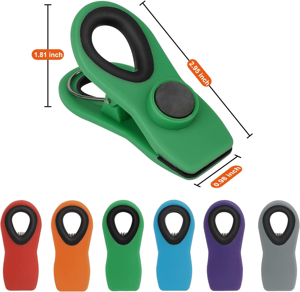 Chip Clips, Magnetic Bag Clips with Air Tight Seal for Food Storage, 12 Pieces, Neutral Color