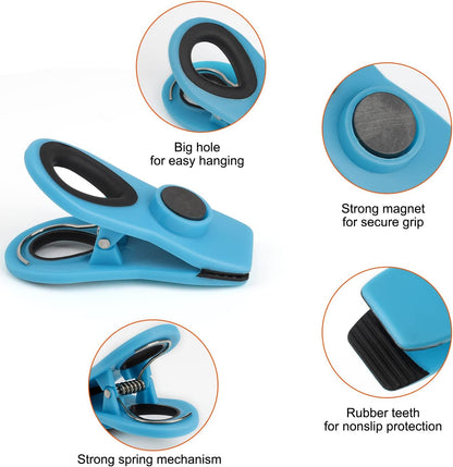 Chip Clips, Magnetic Bag Clips with Air Tight Seal for Food Storage, 12 Pieces, Neutral Color