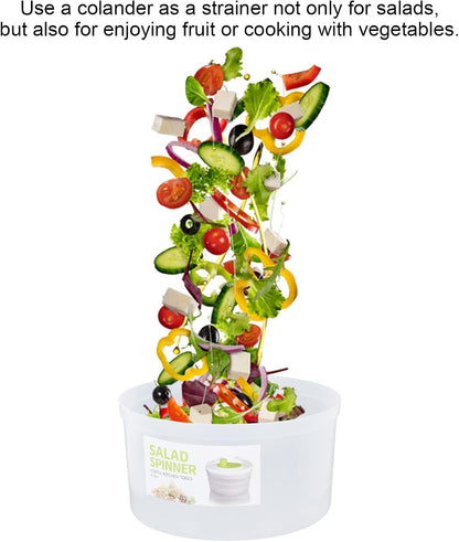 Large Salad Spinner with Drain, Salad Drainer Multifunction 3L Vegetable Dryer with Bowl and Colander for Cooking