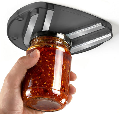 Mount-on Cabinet Jar Opener for Weak Hands,Seniors with Arthritis,Double U Shaped Grooves Grip Bottle Opener for Any Size Lid,304 Stainless Steel One-Handed Can Opener Tool for Home Assistance,White