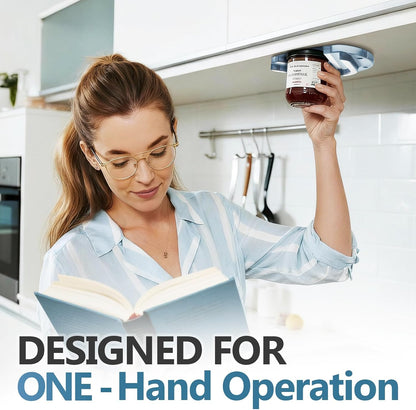 Mount-on Cabinet Jar Opener for Weak Hands,Seniors with Arthritis,Double U Shaped Grooves Grip Bottle Opener for Any Size Lid,304 Stainless Steel One-Handed Can Opener Tool for Home Assistance,White