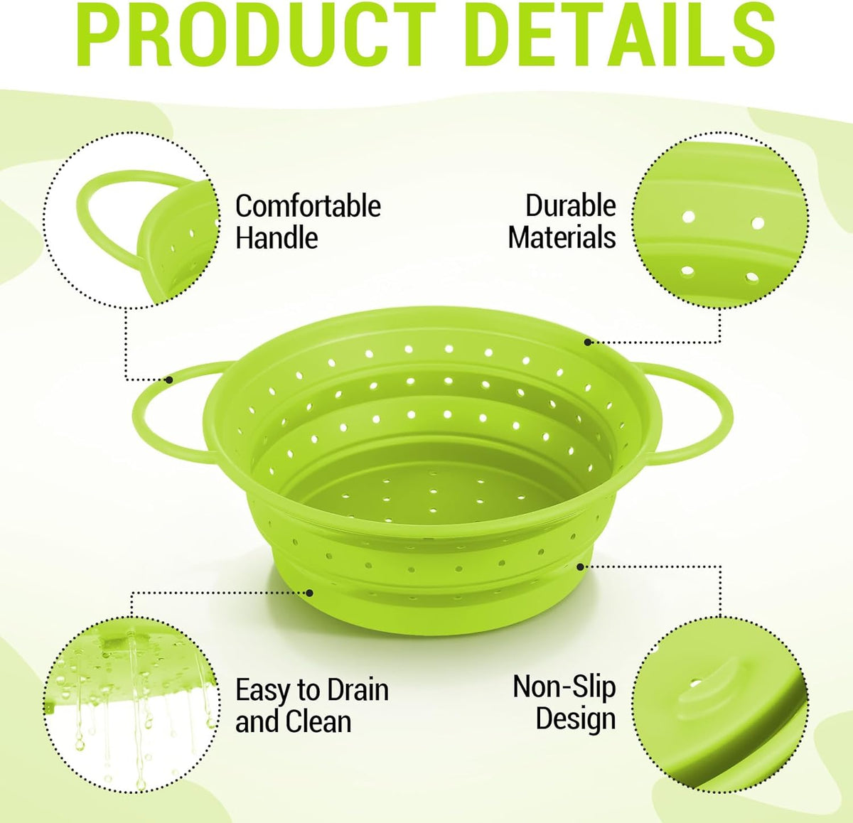 3 Pack Collapsible Colander with Strainer Bowl Set,Red