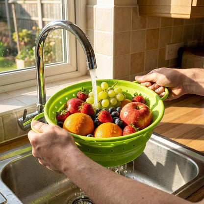 3 Pack Collapsible Colander with Strainer Bowl Set,Red