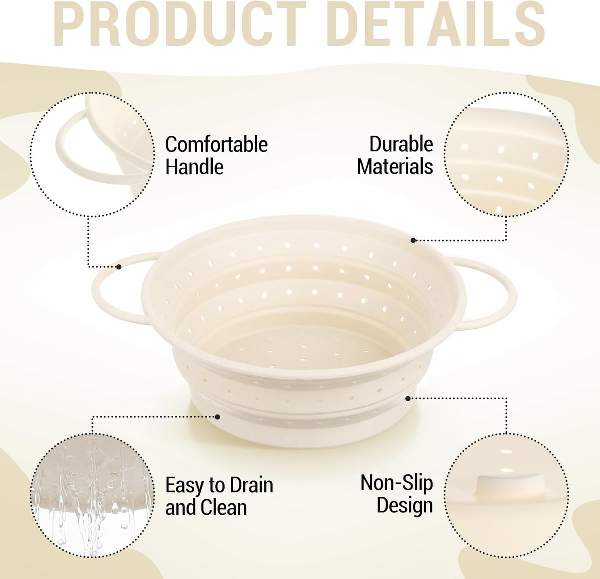 3 Pack Collapsible Colander with Strainer Bowl Set,Red