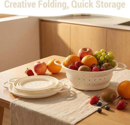 3 Pack Collapsible Colander with Strainer Bowl Set,Red