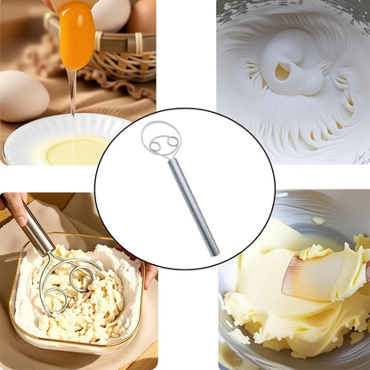 1Pcs Dough Whisk Stainless Steel Dough Mixer Hand Tool