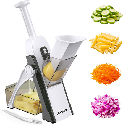Safe Mandoline Slicer for Kitchen, 5 in 1 Vegetable Food Chopper for Potato