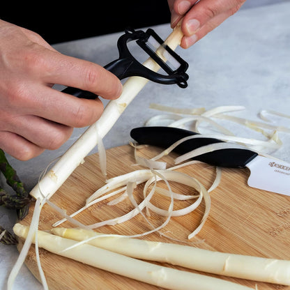 Fruit & Vegetable No-Rust, Ultra-Sharp Ceramic Y-Peeler | Ceramic Y-Peeler: Ultra-Sharp, Non-Corrosive Blade for Effortless Peeling – Ergonomic & Dishwasher Safe