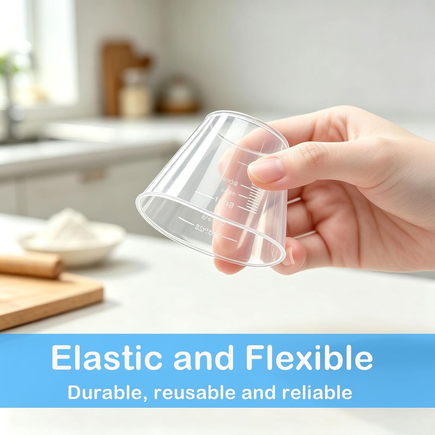 30ml Plastic Liquid Measuring Cups - Mini Clear Kitchen Medicine Cups Transparent Labs Graduated Beakers Baking Cooking Home Lab Measure Tool (10 Packs,1oz,Transparent)