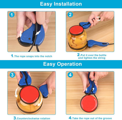 Double-Handle Jar Opener Seniors, Lg Jars, Arthritis, Patent, Self-Lock