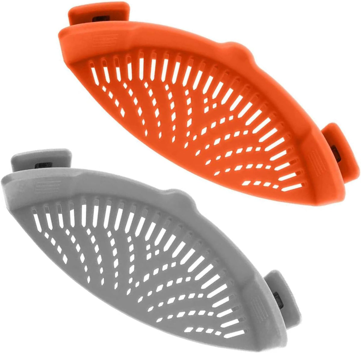 2 Pcs Clip on Strainer, Pot Strainer for Pasta Meat Vegetables Fruit, Silicone Strainers - Fit All Pots Bowls.