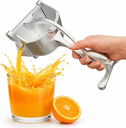 20 Oz Large Capacity Hand Juicer Squeezer with Direct Pour Spout - Aluminum Manual Juicer Hand Press, Ergonomic Handle, Lemon Squeezer for Orange, Lime, Grapefruit, Citrus Fruits | Hand Wash Only