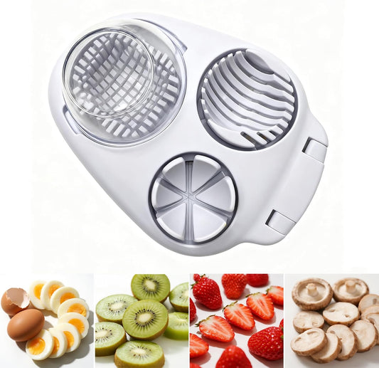 Egg slicers 3-in-1 Stainless Steel Egg Cutter, Multipurpose 3-Way Cutter for Hard Boiled Eggs, Strawberry, Tomato, Mushroom & More