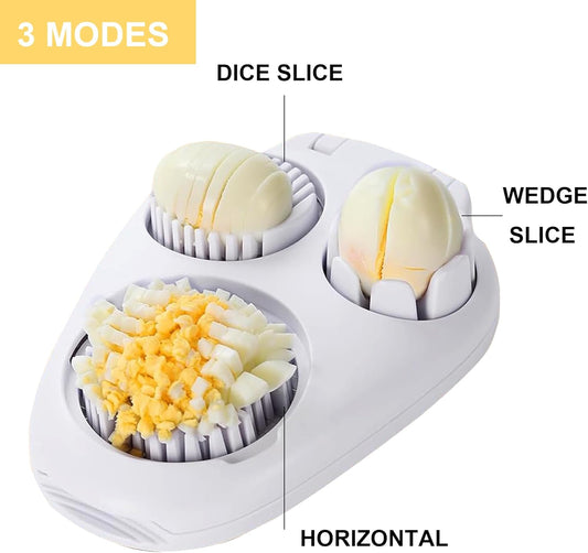 Egg slicers 3-in-1 Stainless Steel Egg Cutter, Multipurpose 3-Way Cutter for Hard Boiled Eggs, Strawberry, Tomato, Mushroom & More