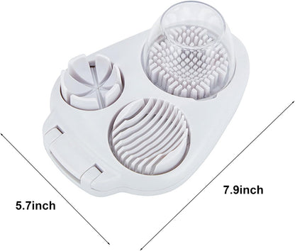 Egg slicers 3-in-1 Stainless Steel Egg Cutter, Multipurpose 3-Way Cutter for Hard Boiled Eggs, Strawberry, Tomato, Mushroom & More