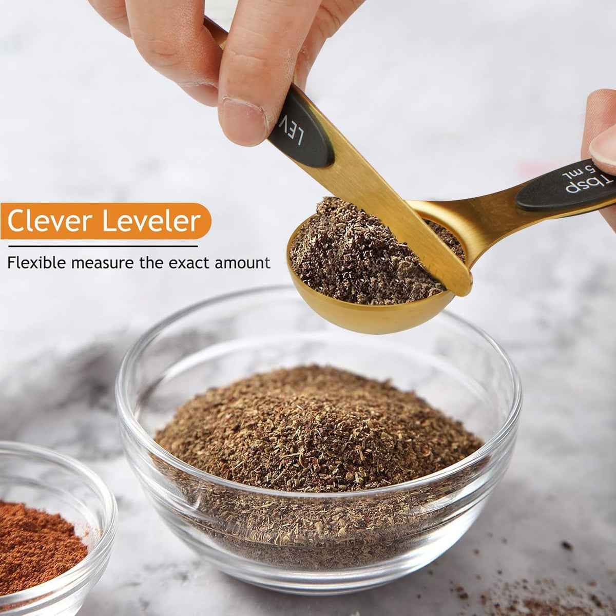 Magnetic Measuring Spoons Set of 8 with Leveler (Color）