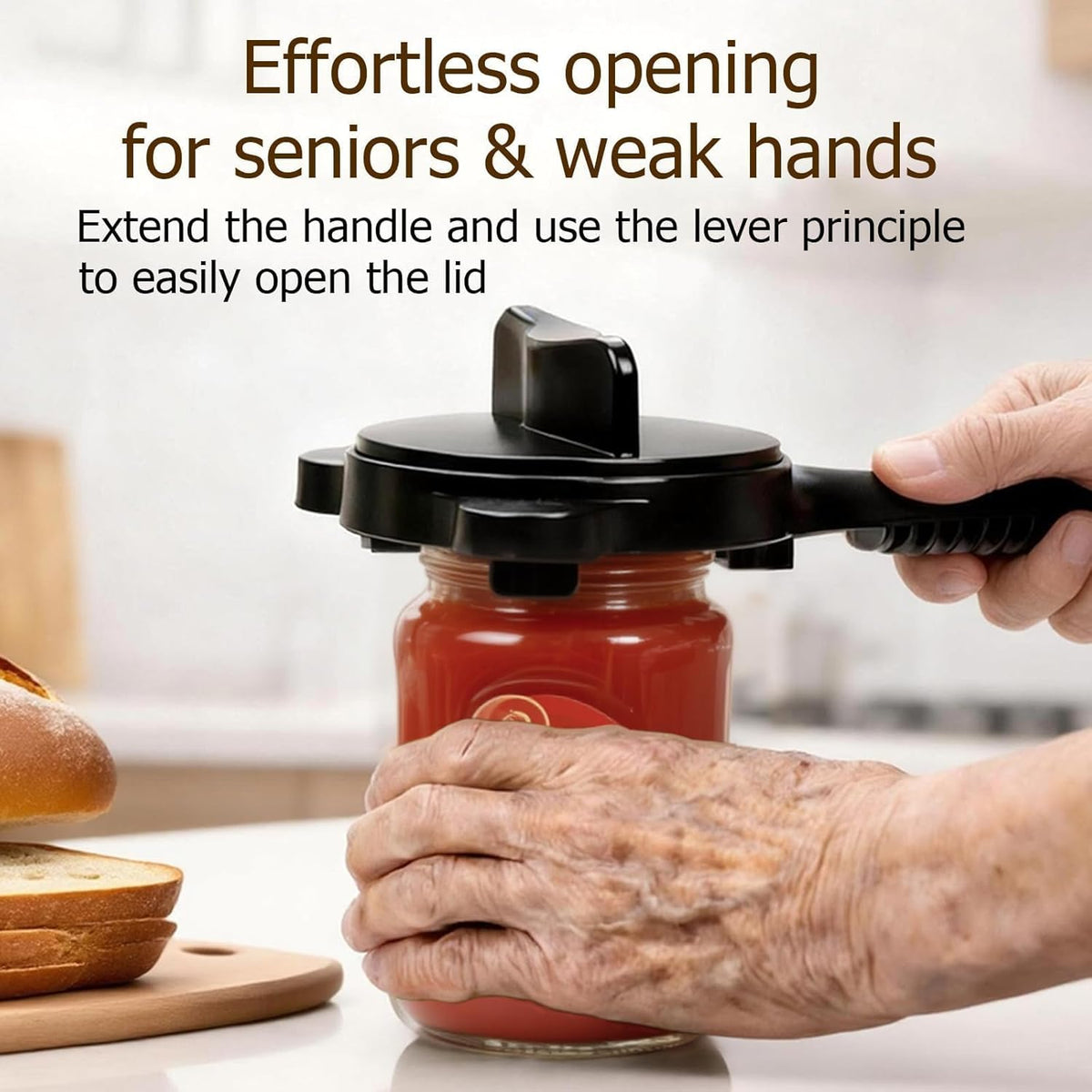 4-in-1 Jar Opener, Adjustable Jar Opener for Seniors