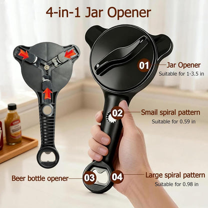 4-in-1 Jar Opener, Adjustable Jar Opener for Seniors
