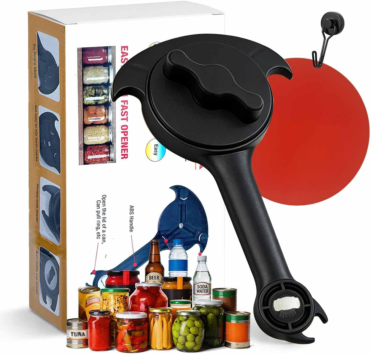 4-in-1 Jar Opener, Adjustable Jar Opener for Seniors