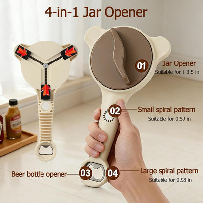 4-in-1 Jar Opener, Adjustable Jar Opener for Seniors