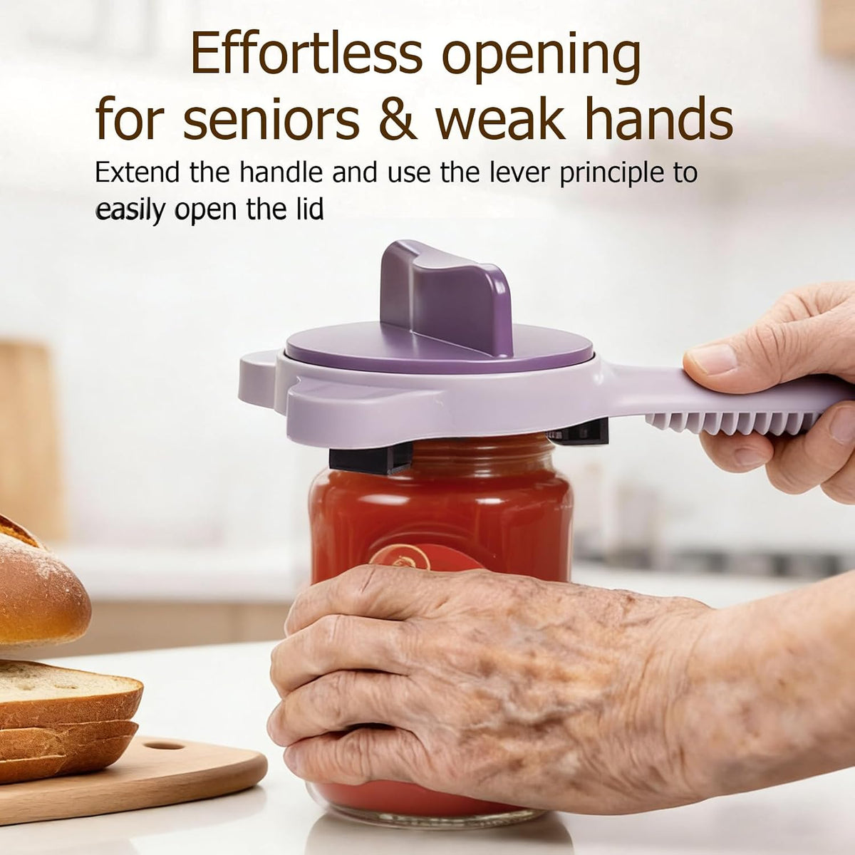 4-in-1 Jar Opener, Adjustable Jar Opener for Seniors