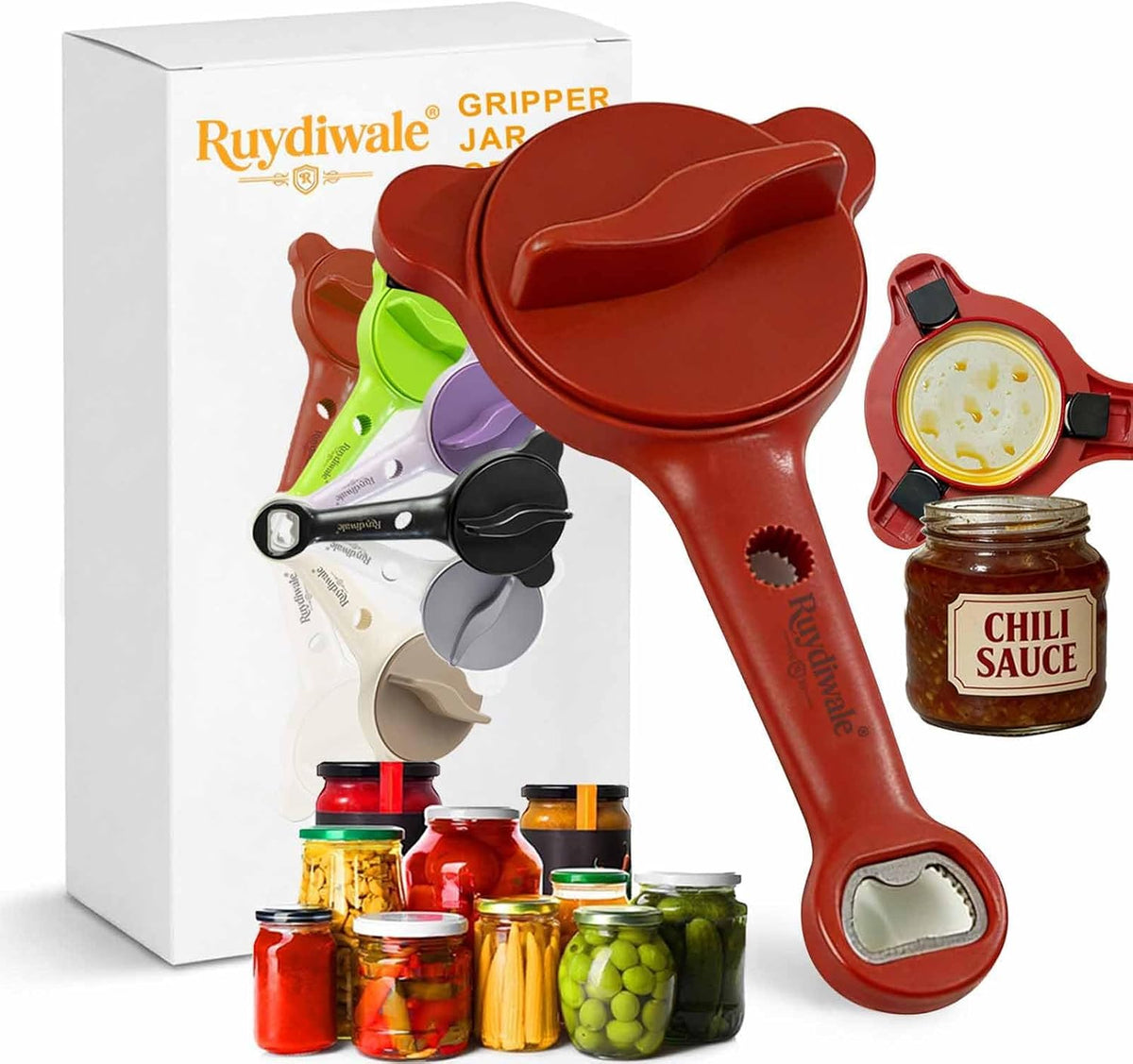 4-in-1 Jar Opener, Adjustable Jar Opener for Seniors