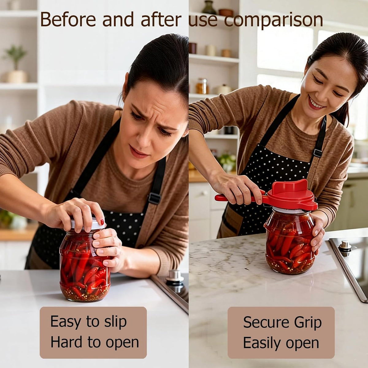 4-in-1 Jar Opener, Adjustable Jar Opener for Seniors