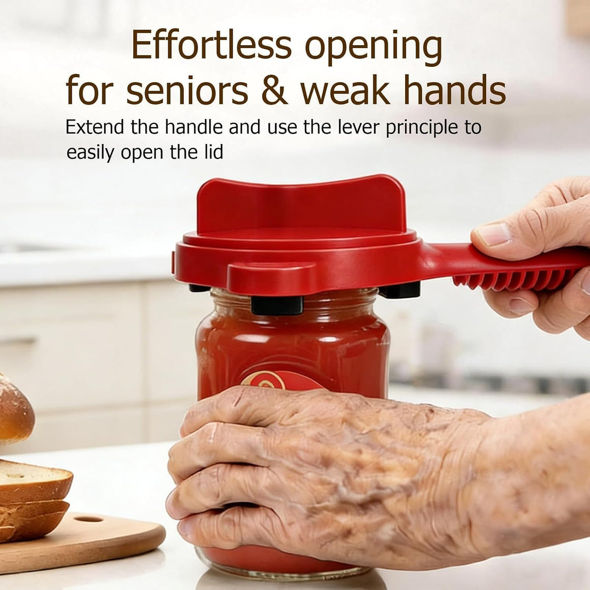 4-in-1 Jar Opener, Adjustable Jar Opener for Seniors