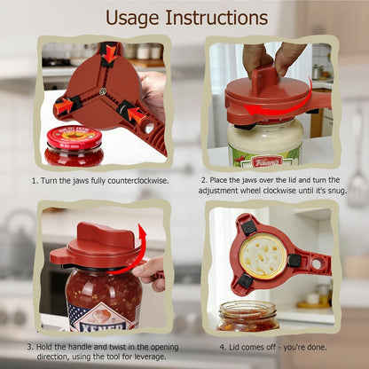 4-in-1 Jar Opener, Adjustable Jar Opener for Seniors