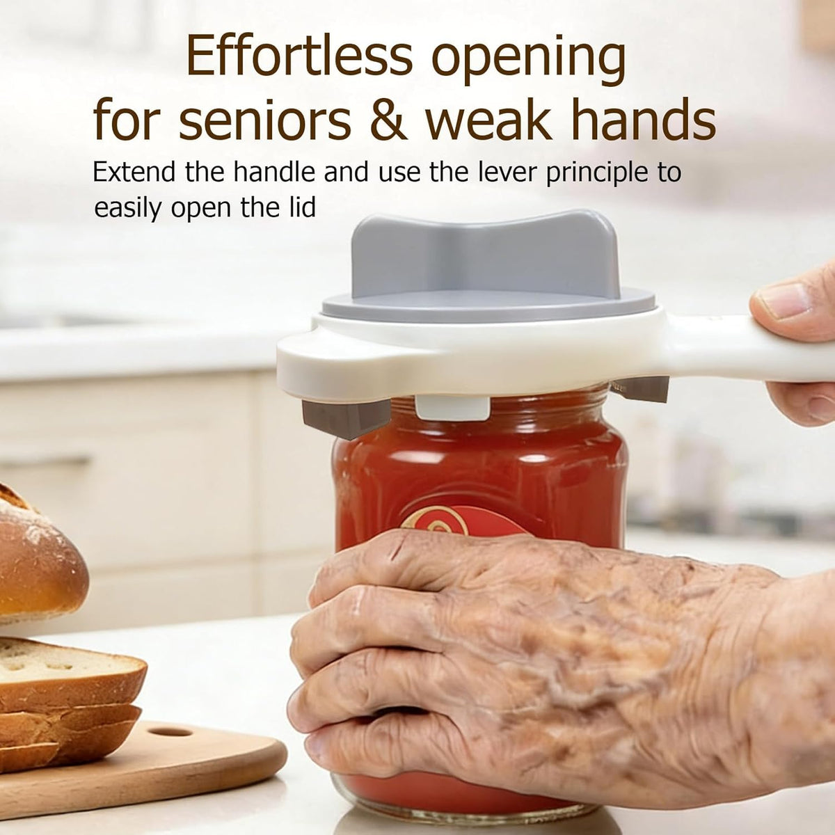4-in-1 Jar Opener, Adjustable Jar Opener for Seniors