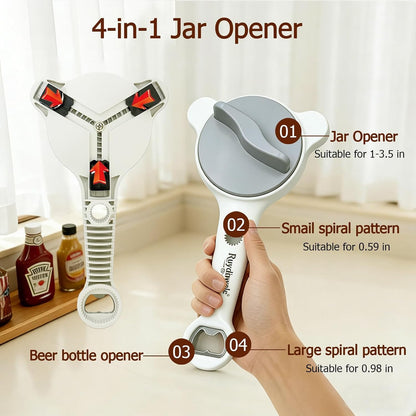 4-in-1 Jar Opener, Adjustable Jar Opener for Seniors