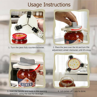 4-in-1 Jar Opener, Adjustable Jar Opener for Seniors