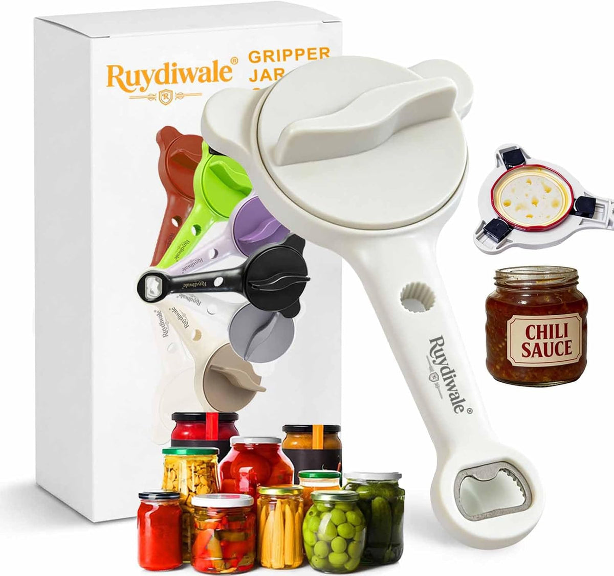 4-in-1 Jar Opener, Adjustable Jar Opener for Seniors