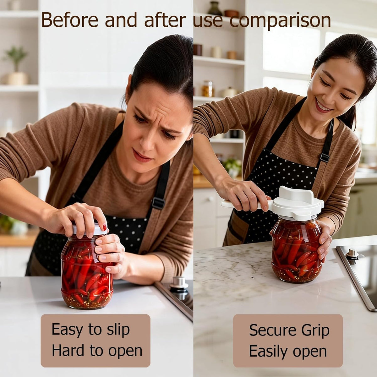 4-in-1 Jar Opener, Adjustable Jar Opener for Seniors