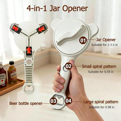 4-in-1 Jar Opener, Adjustable Jar Opener for Seniors