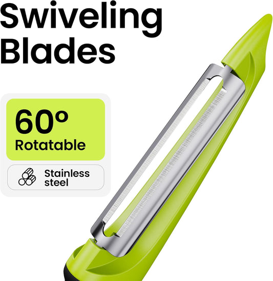 Vegetable Peeler, Swivel Potato Peelers with Handle, Green