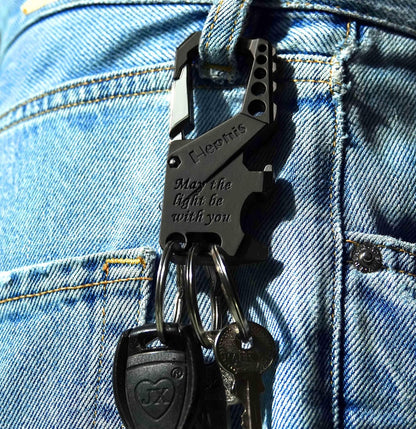 Hephis Skull Heavy Duty Key Chain,Car Emergency Escape Tool, Seat belt Cutter,Bottle Opener,Carabiner Car Key Chains