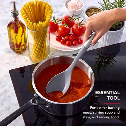 KitchenAid Spoon Spatula with Curved Edges and Stainless Steel Handle, Nonstick Safe, Durable, Dishwasher Safe