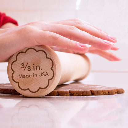 Perfect Cookie Rolling Pin 1/4-in. Fixed Depth Hardwood Made in the USA by Ann Clark